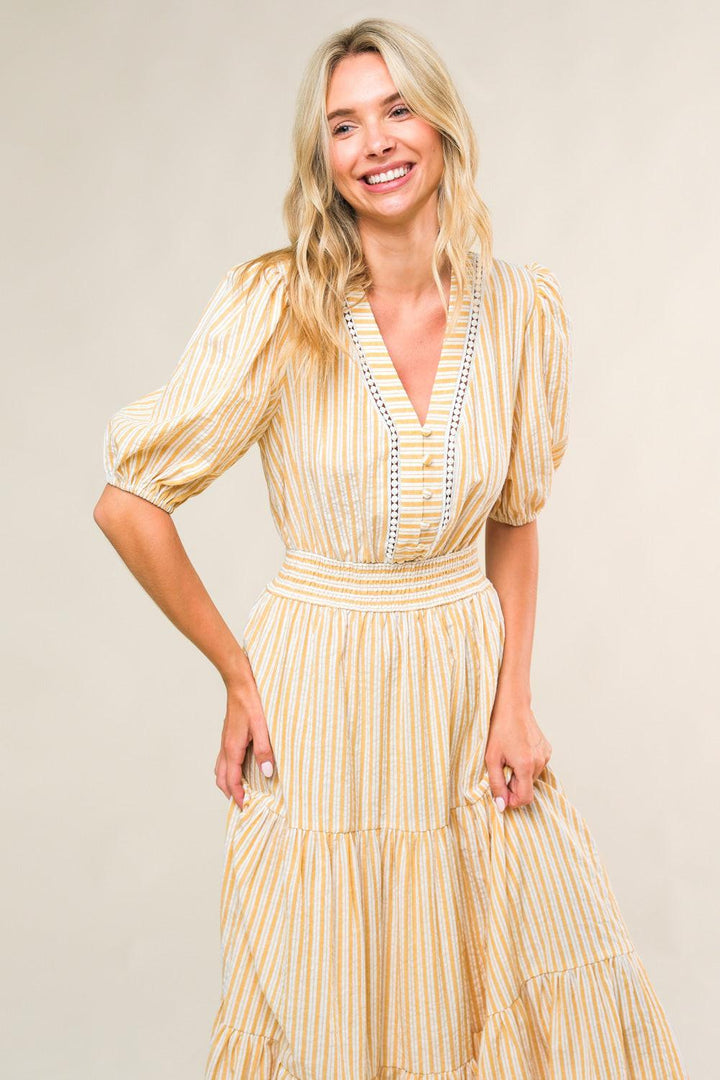 WITH THE GIRLS WOVEN MIDI DRESS