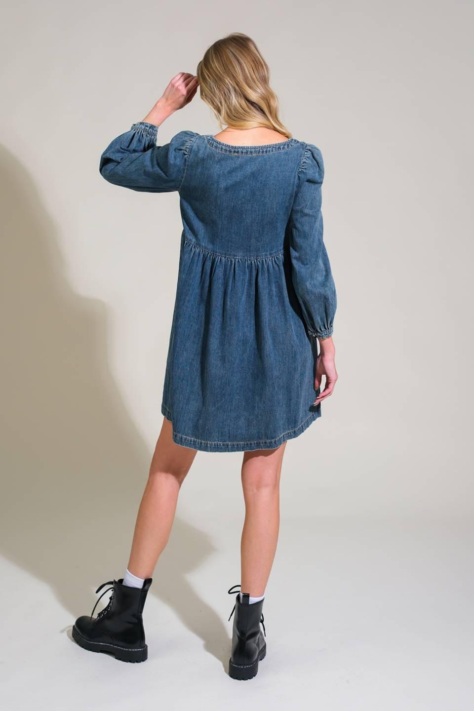 Exotic Escape Denim Mini Dress from KADOU Boutique