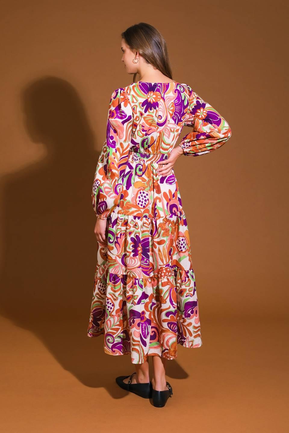 Blossom Beauty Woven Midi Dress from KADOU Boutique