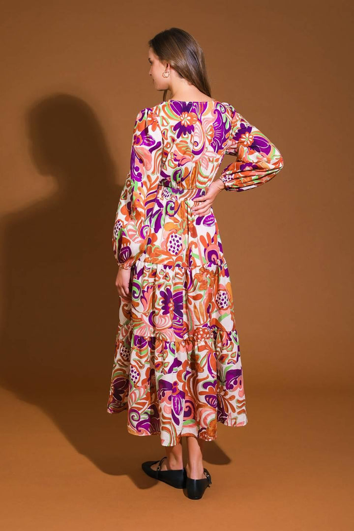 Blossom Beauty Woven Midi Dress from KADOU Boutique
