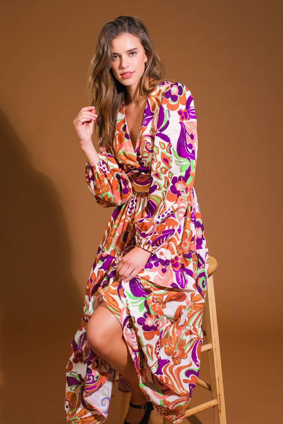 Blossom Beauty Woven Midi Dress from KADOU Boutique