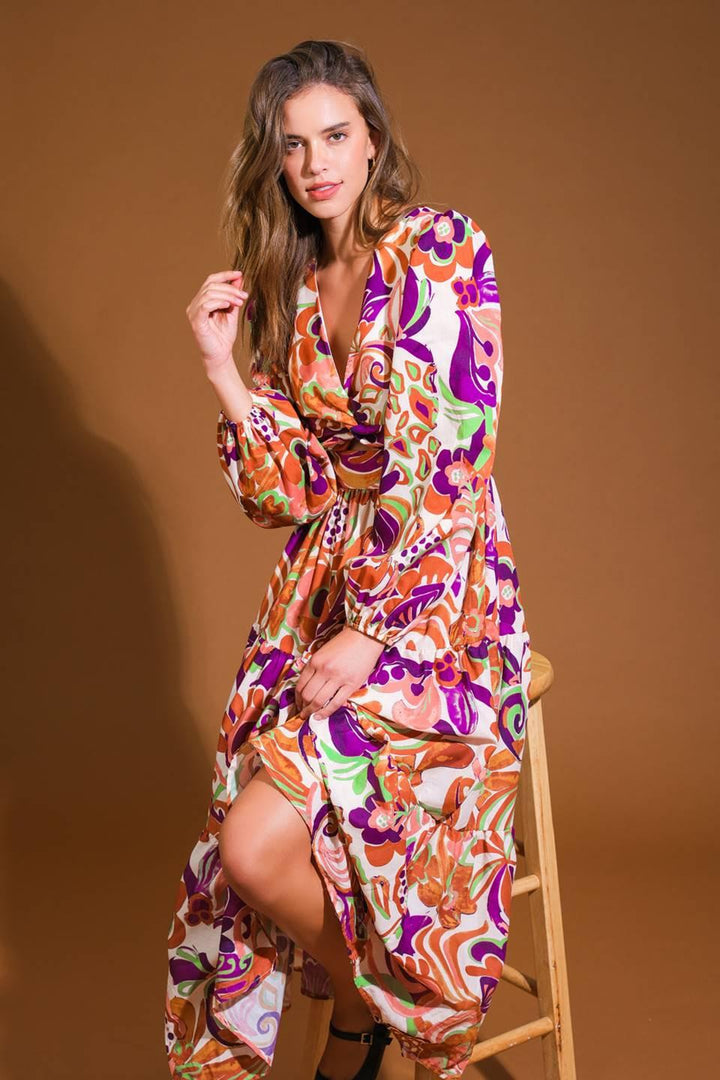 Blossom Beauty Woven Midi Dress from KADOU Boutique