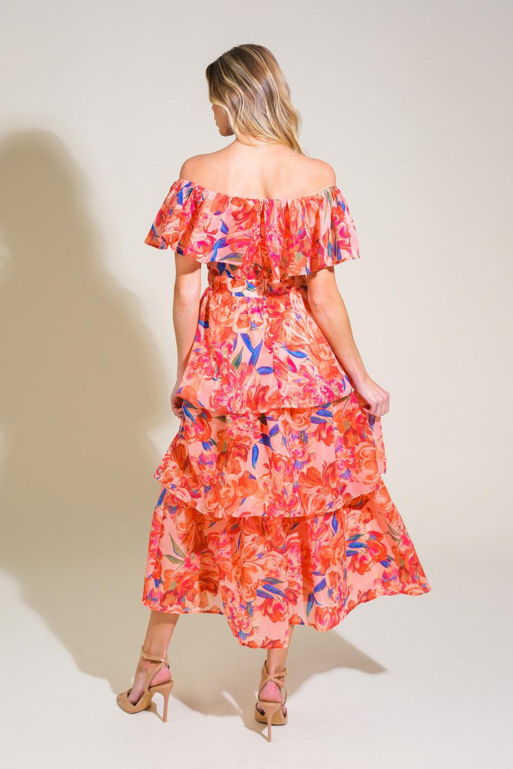 Stroll the Avenues Woven Midi Dress from KADOU Boutique