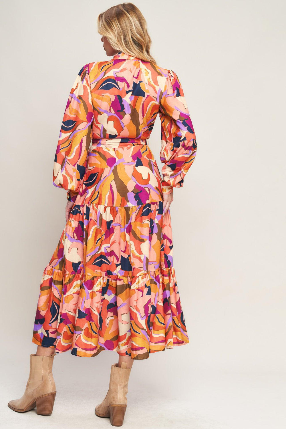 Rosewood Romance Woven Midi Dress from KADOU Boutique