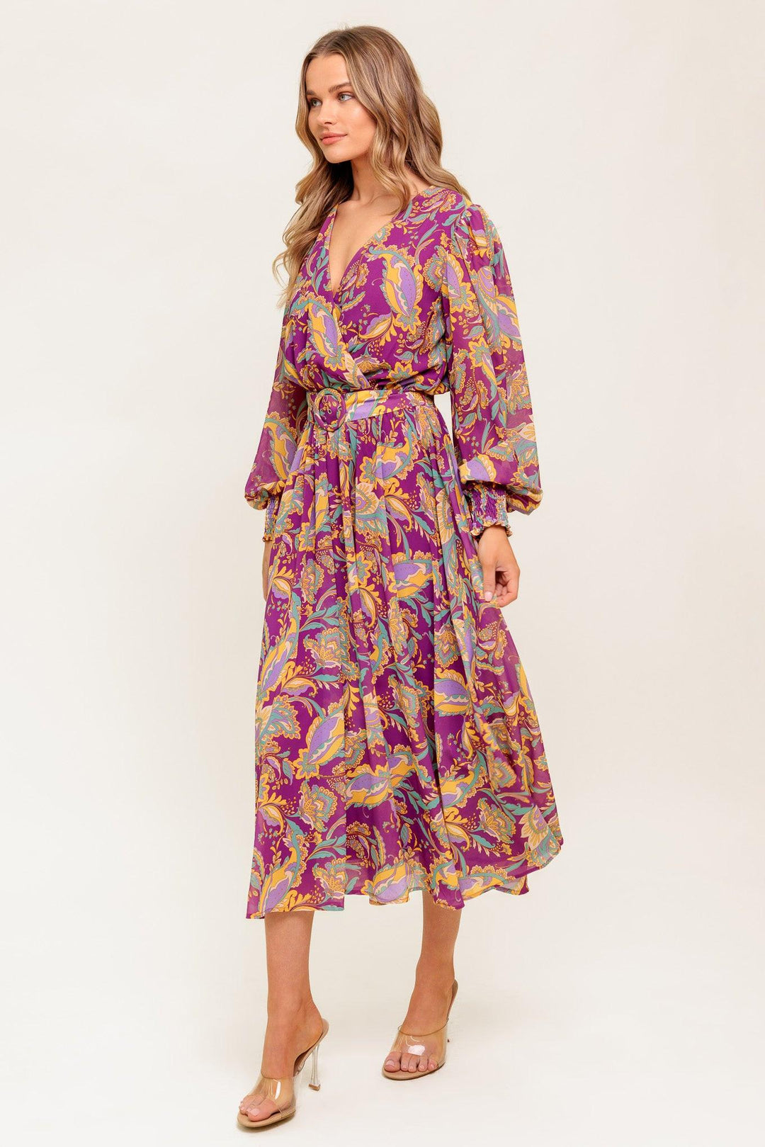 GOING WITH ELEGANCE WOVEN MIDI DRESS