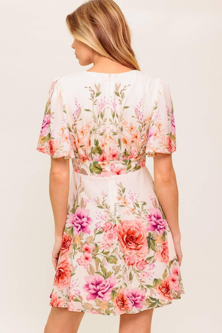 THE WORLD AWAITS LIGHT PINK WOVEN MINI DRESS
