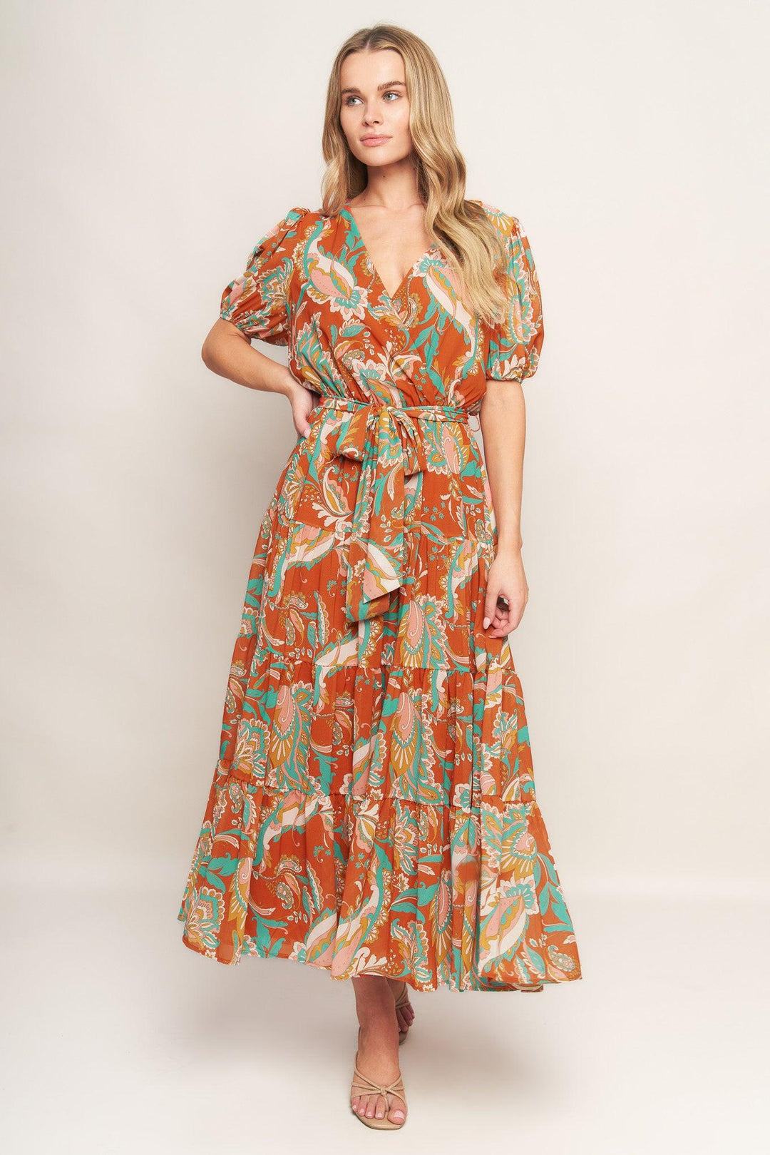 Can't Live Without Rust Woven Midi Dress from KADOU Boutique