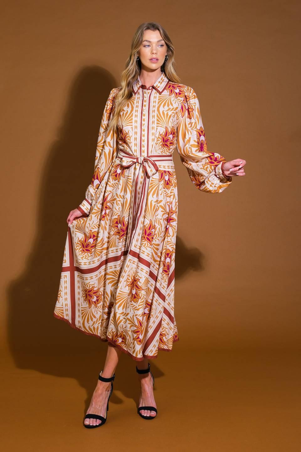 Love Espresso Woven Midi Dress from KADOU Boutique