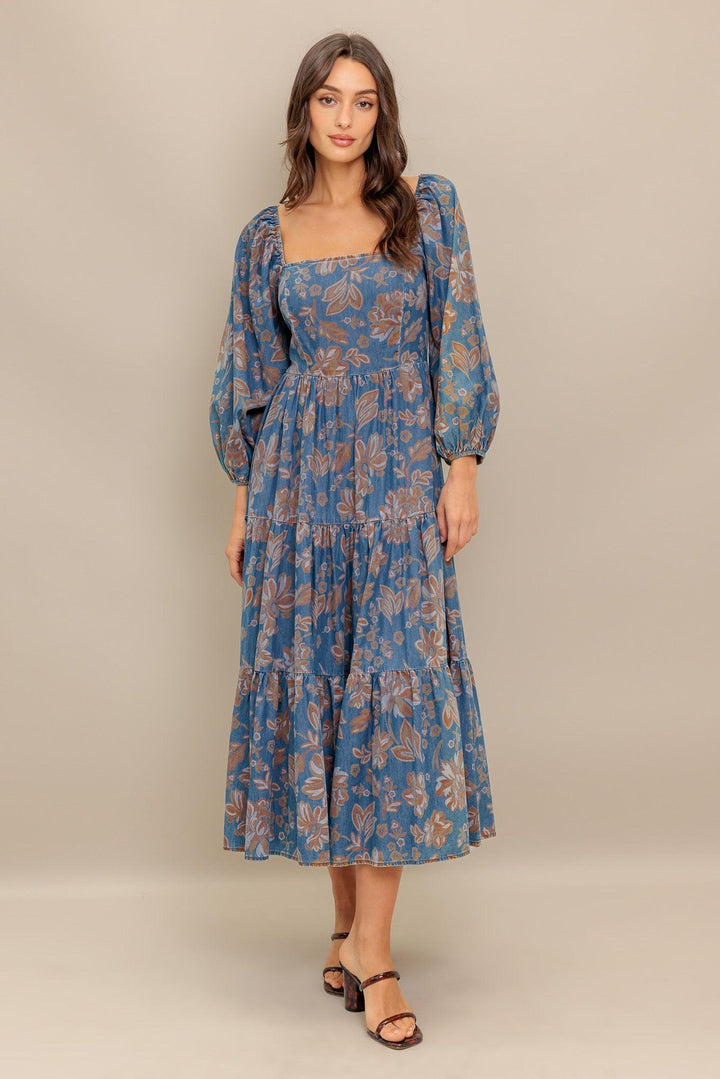 Circle of Friends Denim Midi Dress from KADOU Boutique