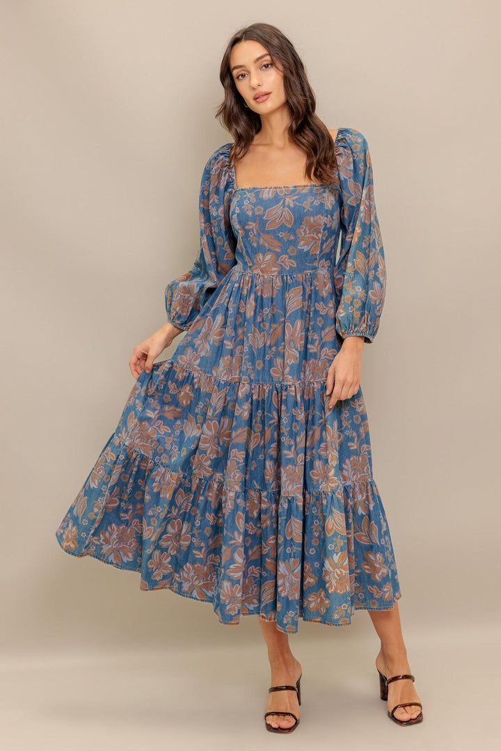 Circle of Friends Denim Midi Dress from KADOU Boutique