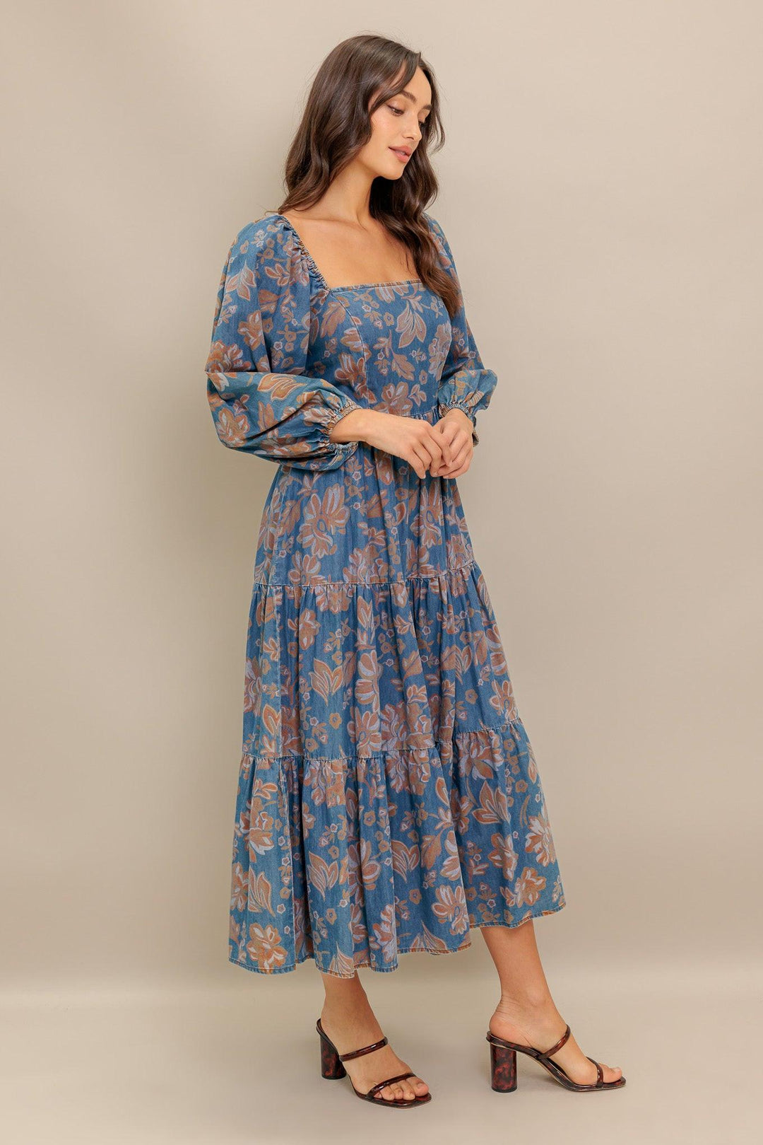 Circle of Friends Denim Midi Dress from KADOU Boutique