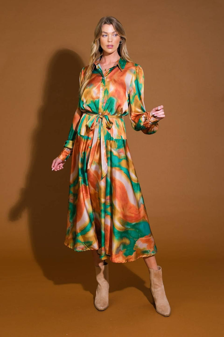 Wanna Be Loved Woven Midi Dress from KADOU Boutique