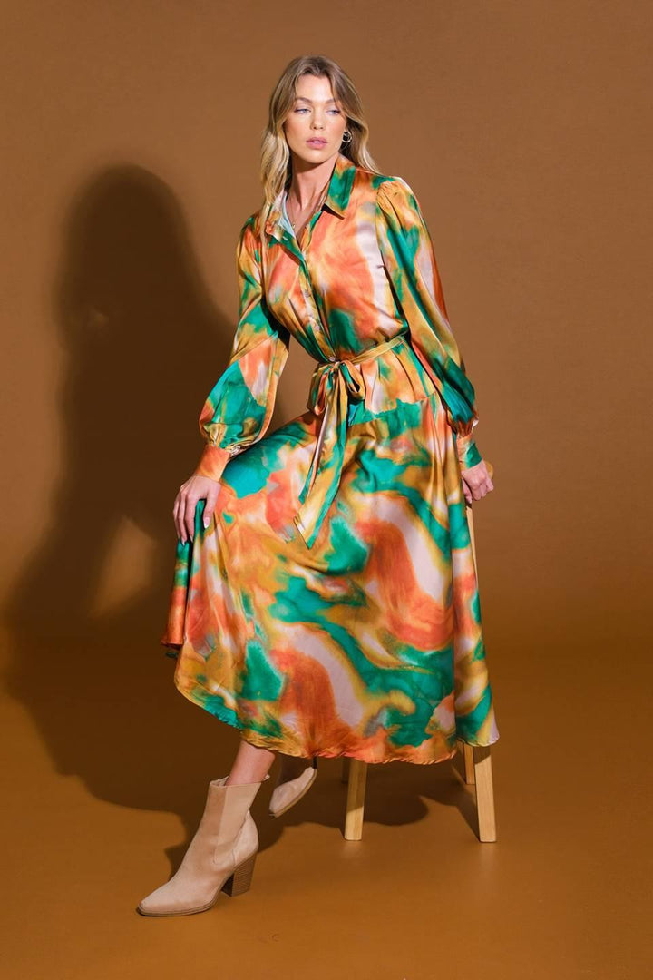 Wanna Be Loved Woven Midi Dress from KADOU Boutique