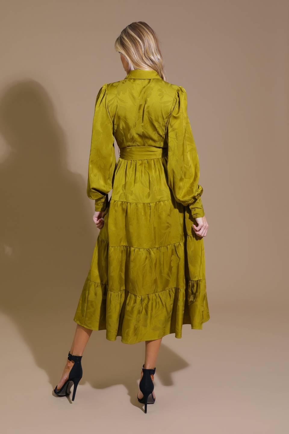 Total Appeal Woven Jacquard Midi Dress from KADOU Boutique