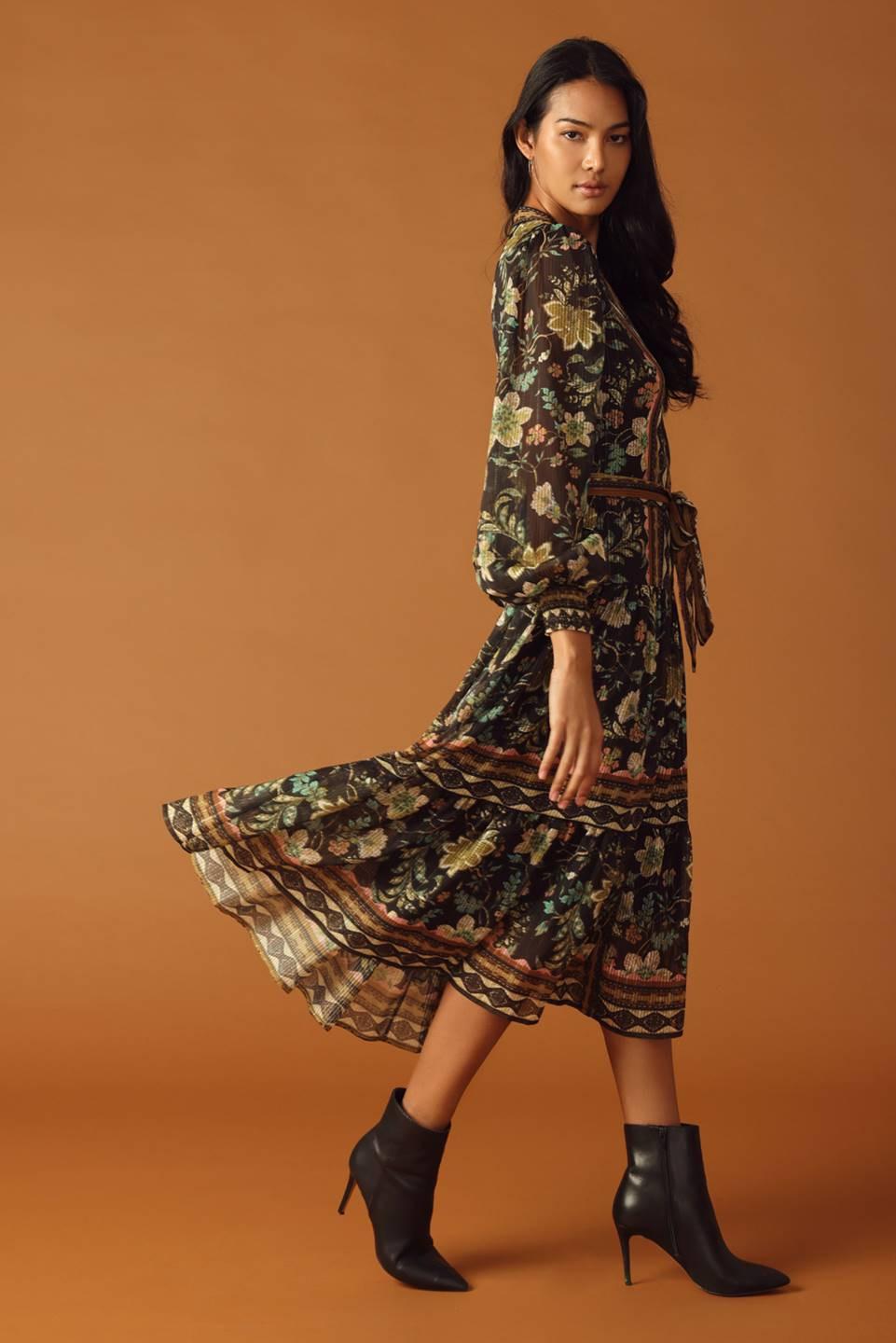 Along the Way Woven Midi Dress from KADOU Boutique