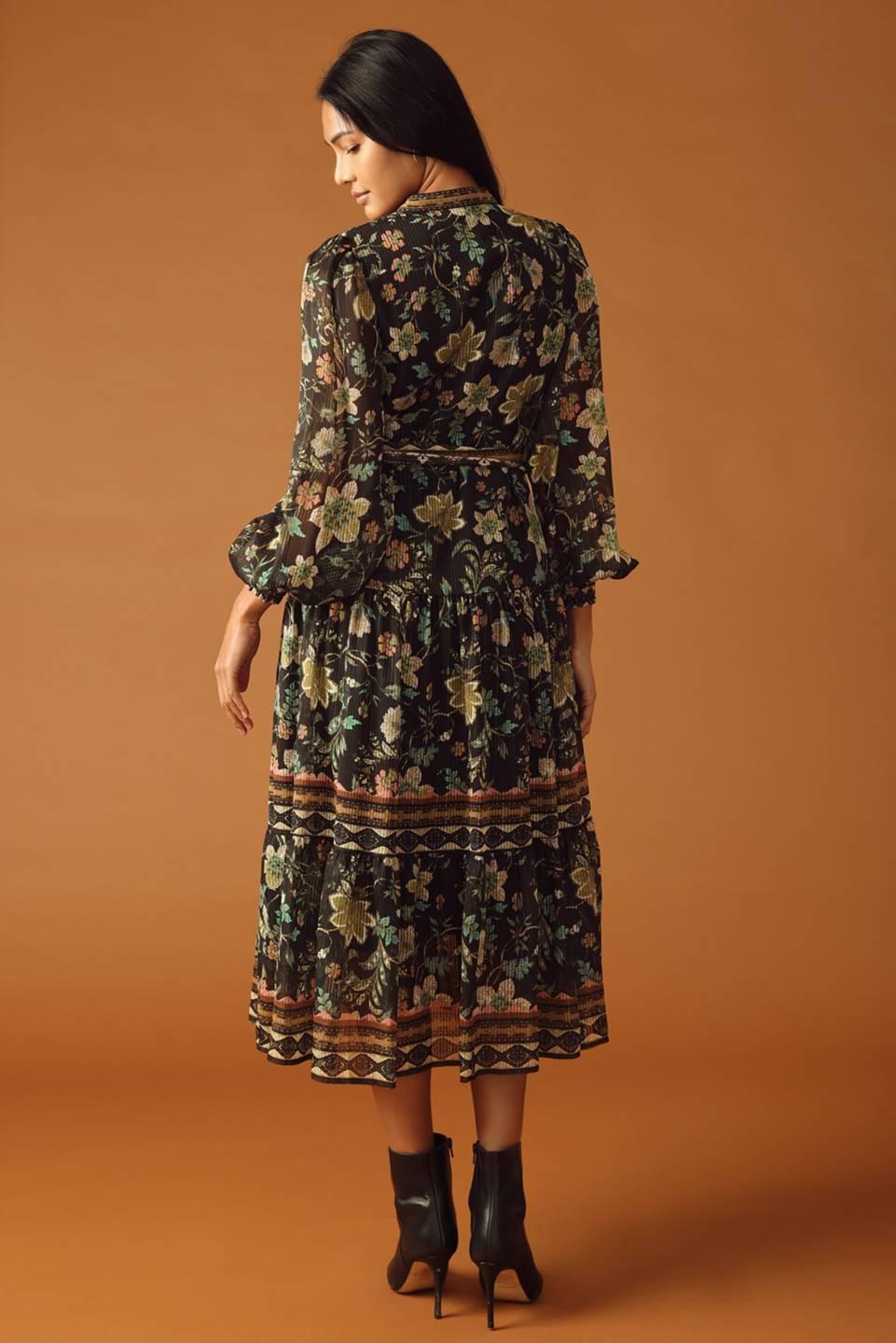 Along the Way Woven Midi Dress from KADOU Boutique