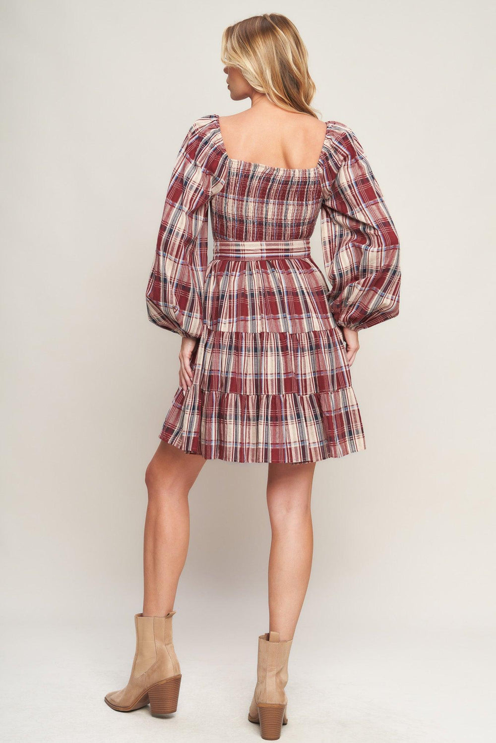 Honey Hug Plaid Mini Dress from KADOU Boutique
