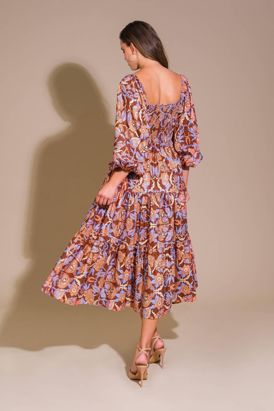 Keeping Tabs Woven Midi Dress from KADOU Boutique