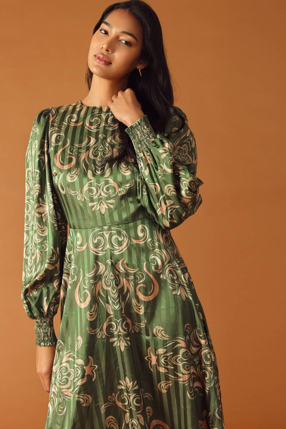 Moments of Clarity Woven Midi Dress from KADOU Boutique