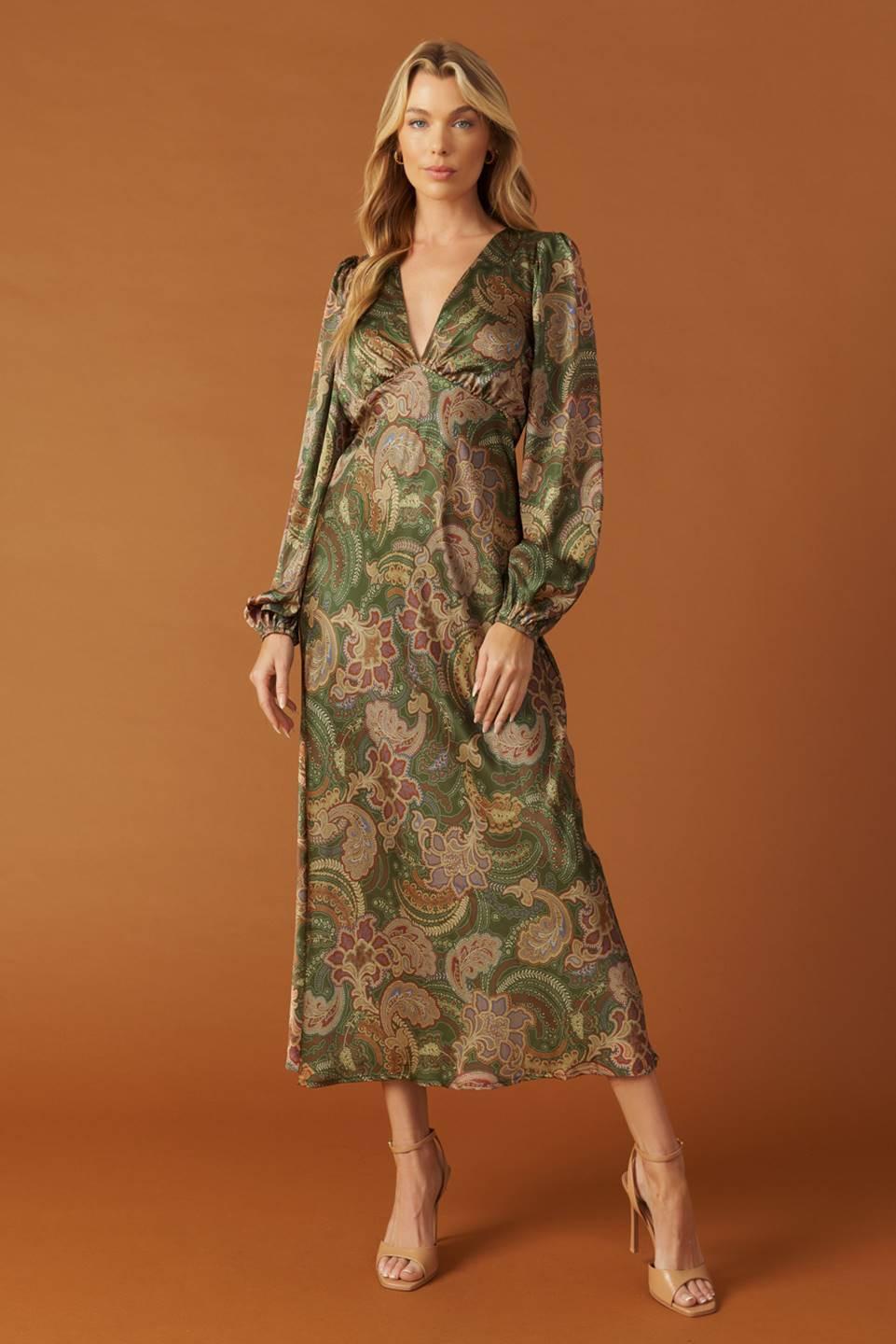 Stick Season Woven Midi Dress from KADOU Boutique