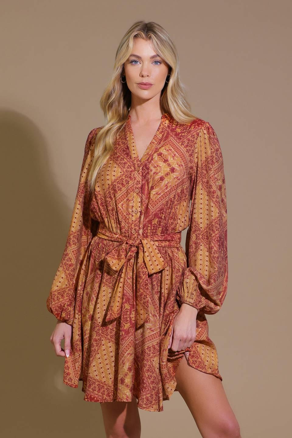 Deeply Delightful Woven Mini Dress from KADOU Boutique