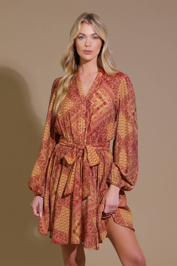 Deeply Delightful Woven Mini Dress from KADOU Boutique