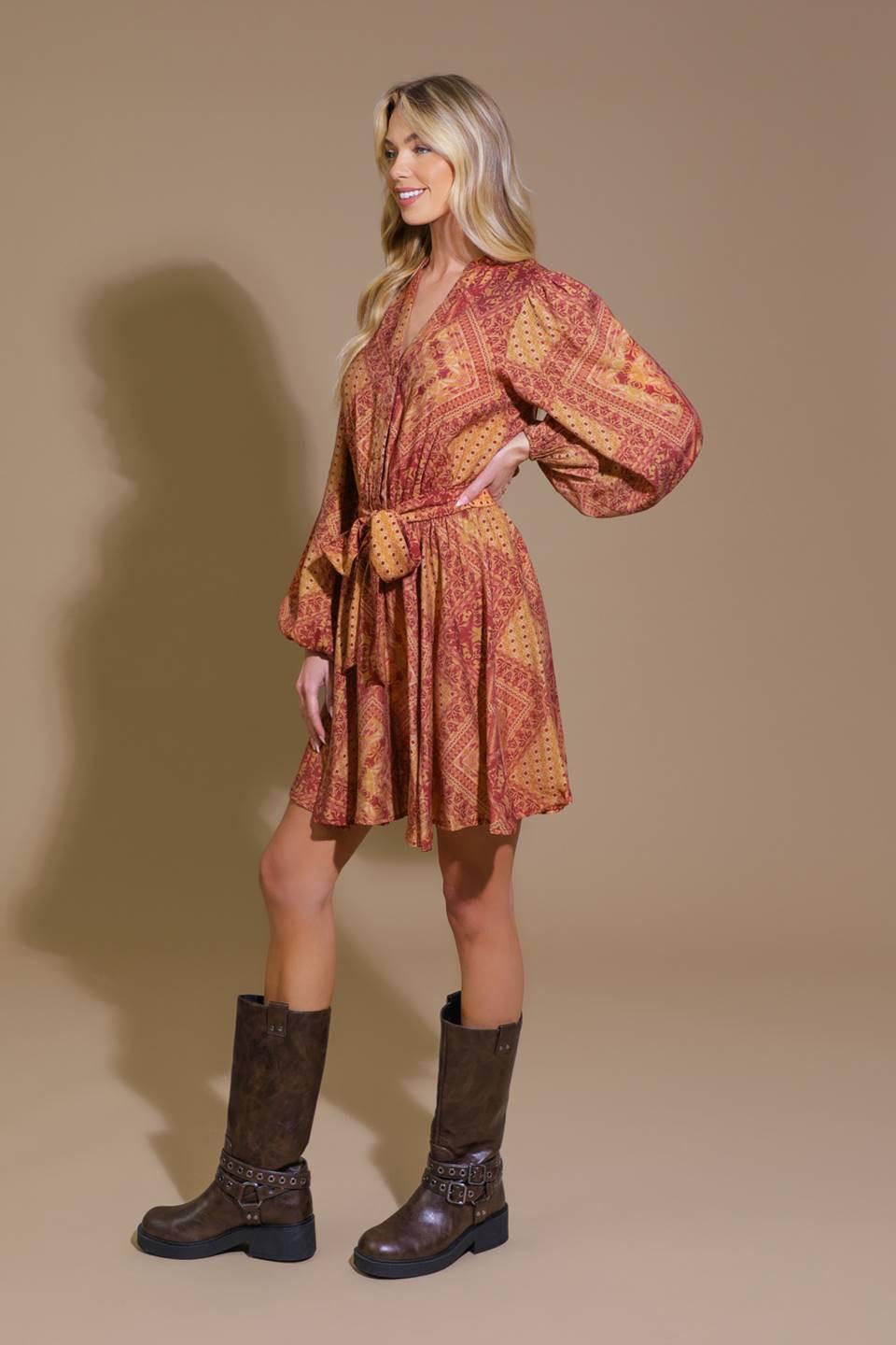 Deeply Delightful Woven Mini Dress from KADOU Boutique