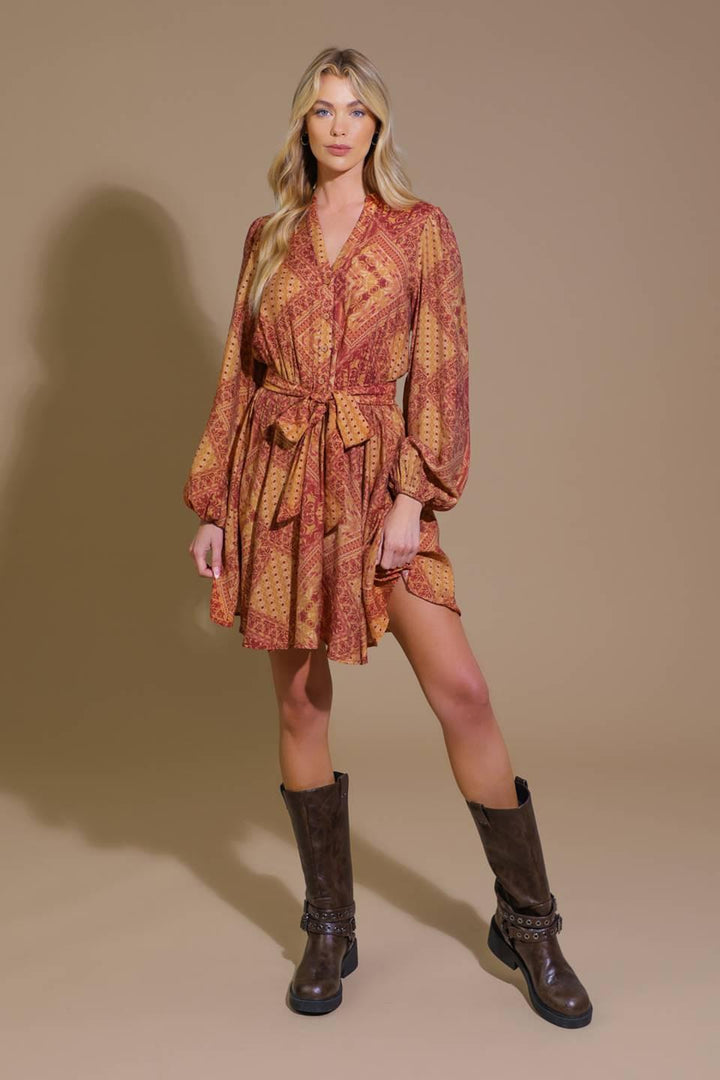 Deeply Delightful Woven Mini Dress from KADOU Boutique
