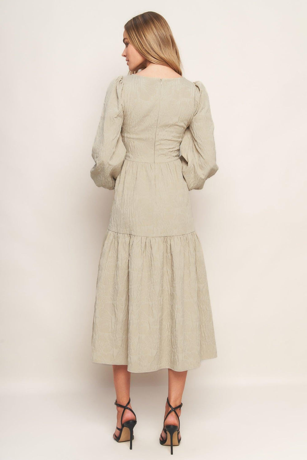 Nebula Nights Woven Midi Dress from KADOU Boutique