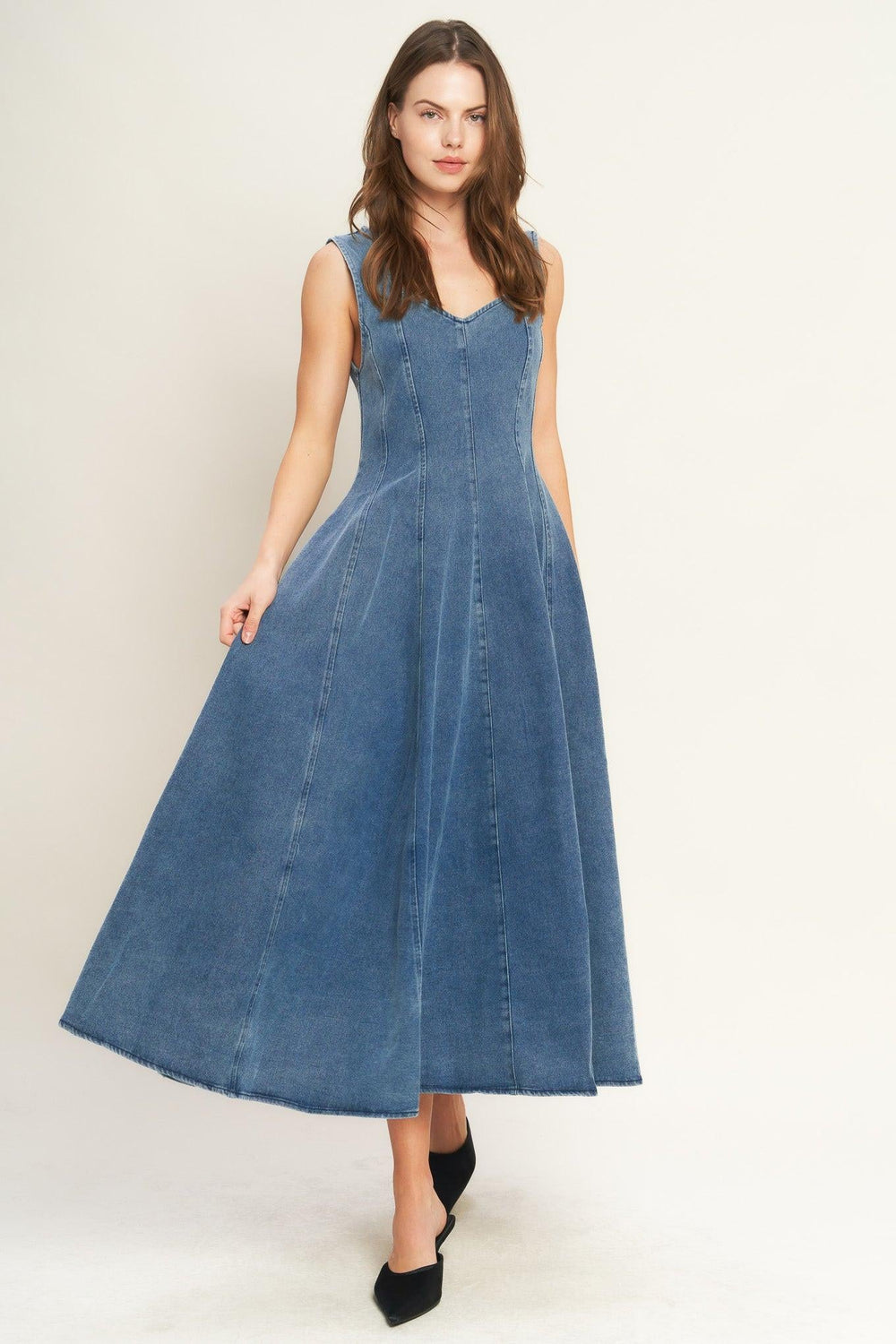 Stars Ahead Denim Midi Dress from KADOU Boutique