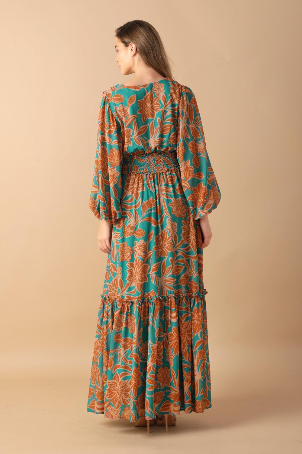 Fleeting Fauna Woven Maxi Dress from KADOU Boutique