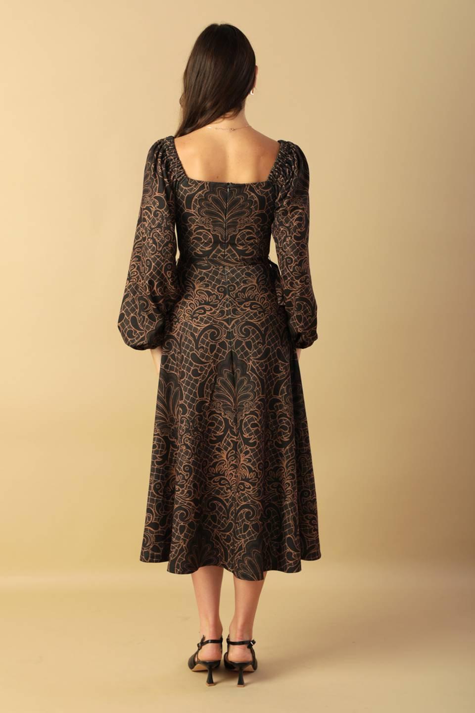 Rustic Allure Woven Midi Dress from KADOU Boutique
