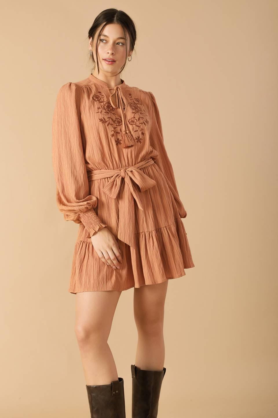 Wandering Mind Woven Mini Dress from KADOU Boutique