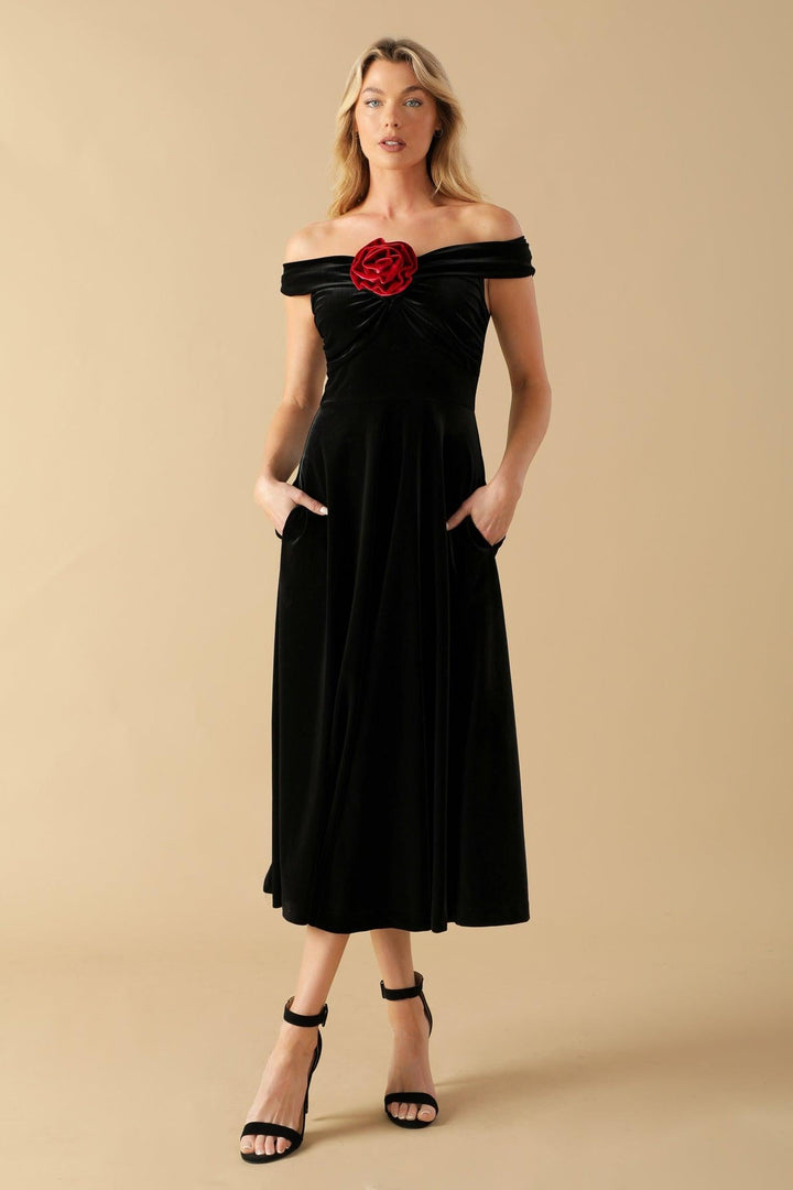 Be There for You Velvet Midi Dress from KADOU Boutique