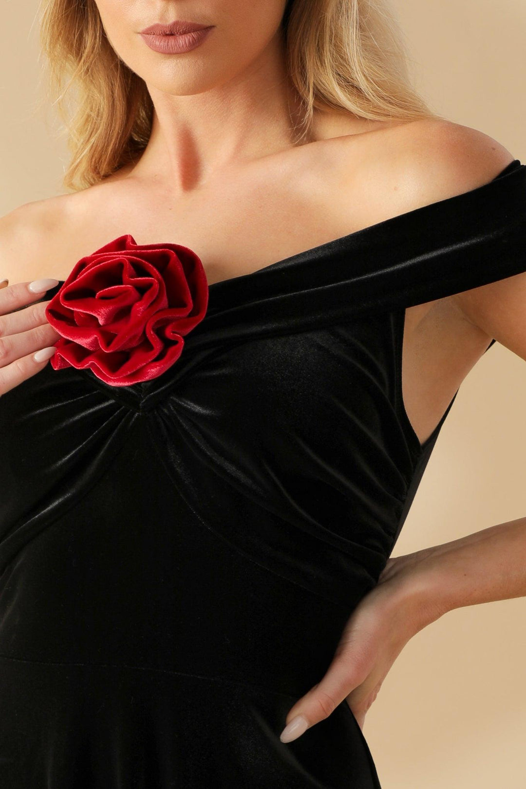 Be There for You Velvet Midi Dress from KADOU Boutique
