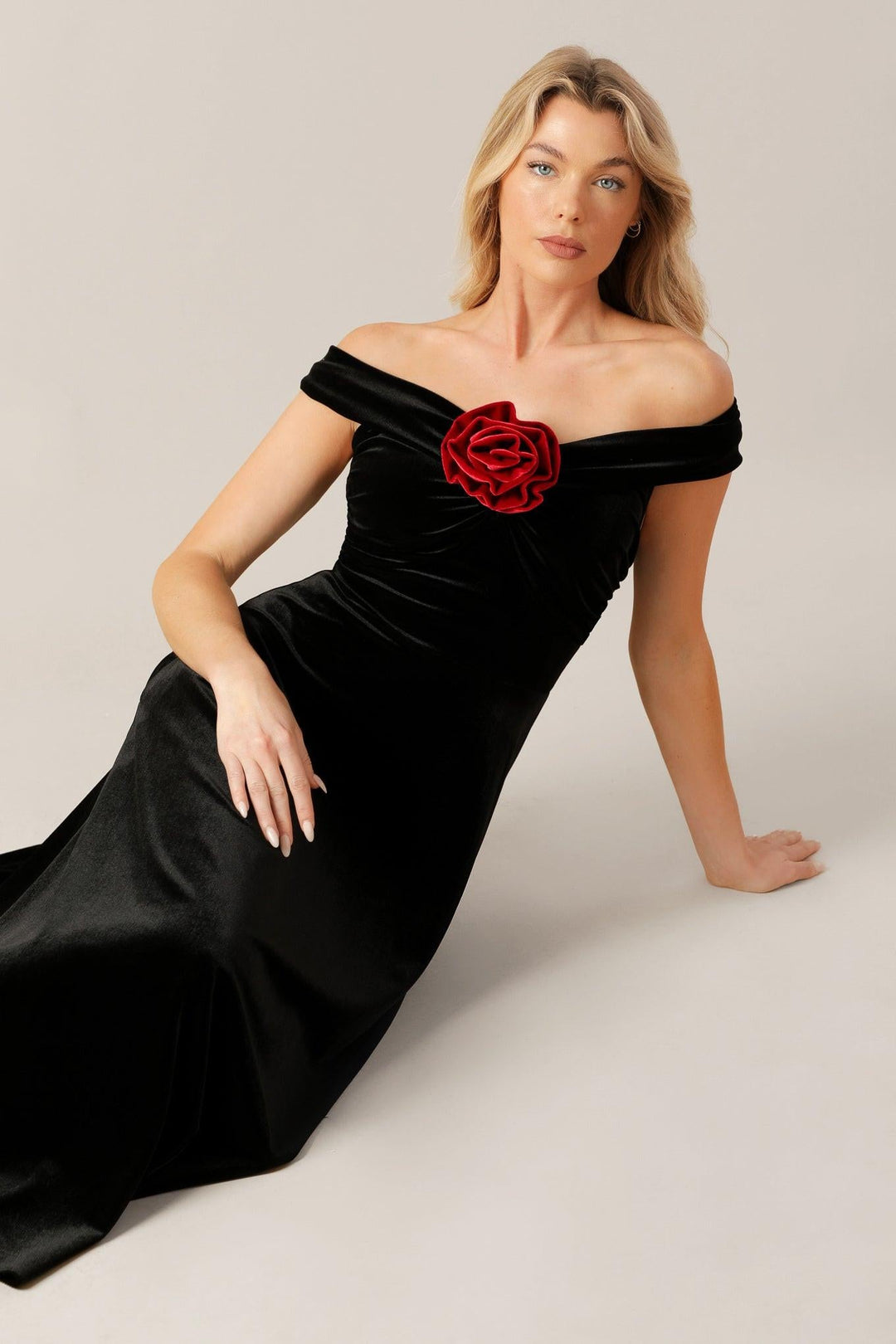 Be There for You Velvet Midi Dress from KADOU Boutique
