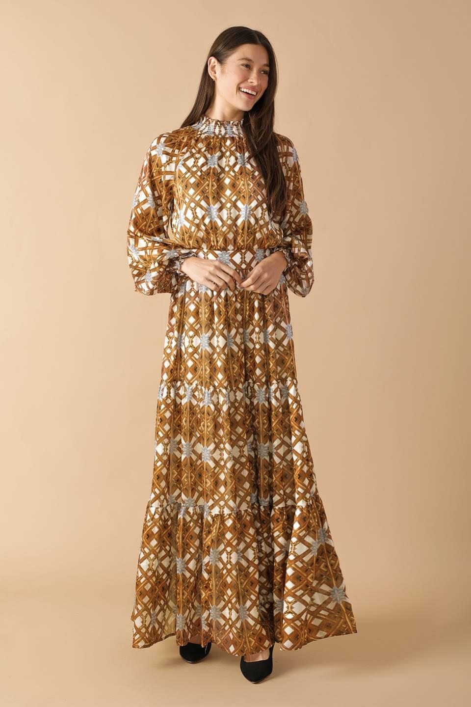 Celestial Cascade Woven Maxi Dress from KADOU Boutique