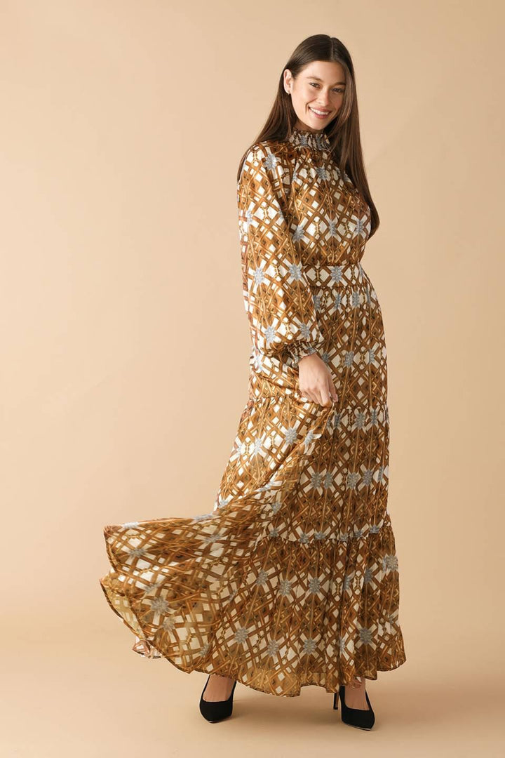 Celestial Cascade Woven Maxi Dress from KADOU Boutique