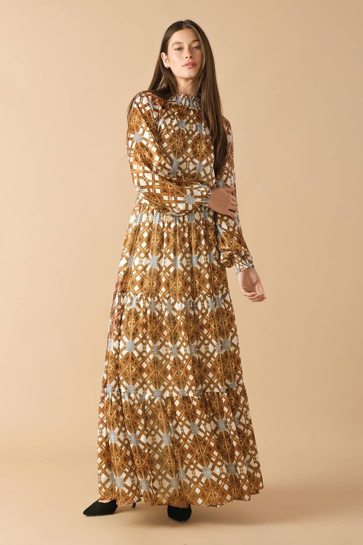 Celestial Cascade Woven Maxi Dress from KADOU Boutique