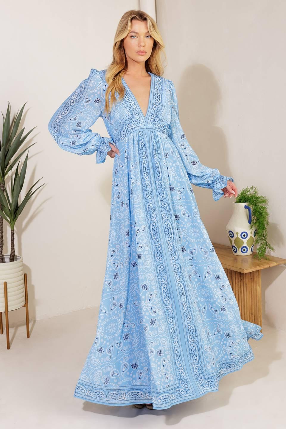 Ripples of Time Woven Maxi Dress from KADOU Boutique