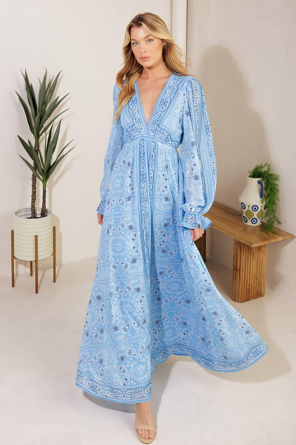 Ripples of Time Woven Maxi Dress from KADOU Boutique