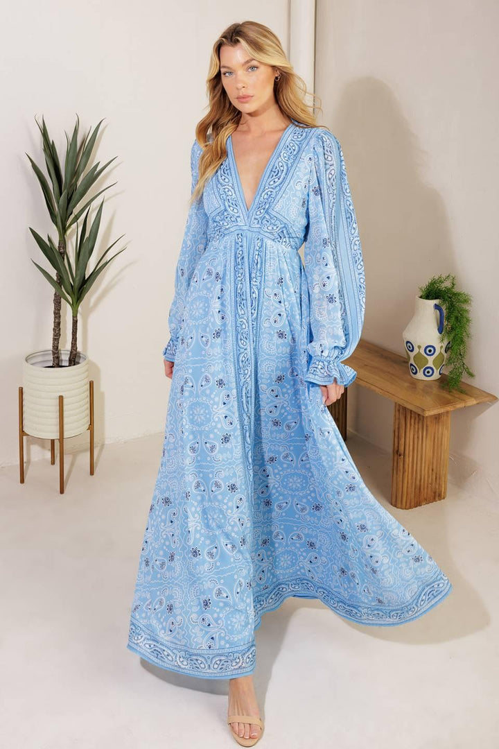Ripples of Time Woven Maxi Dress from KADOU Boutique