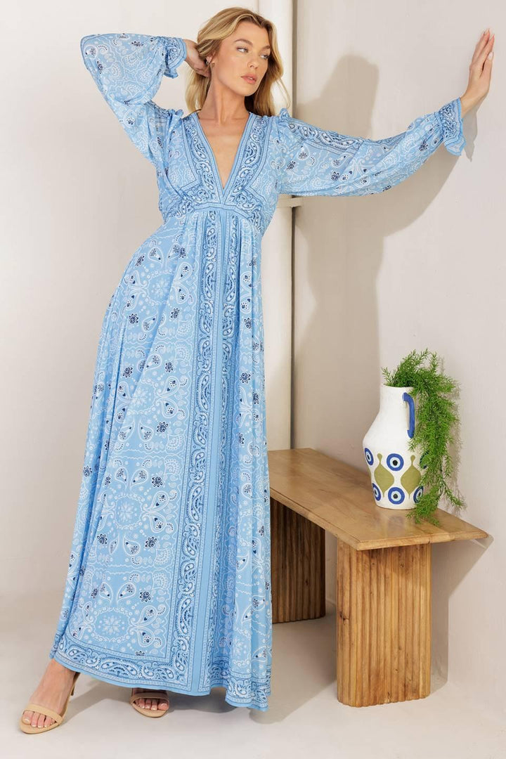 Ripples of Time Woven Maxi Dress from KADOU Boutique