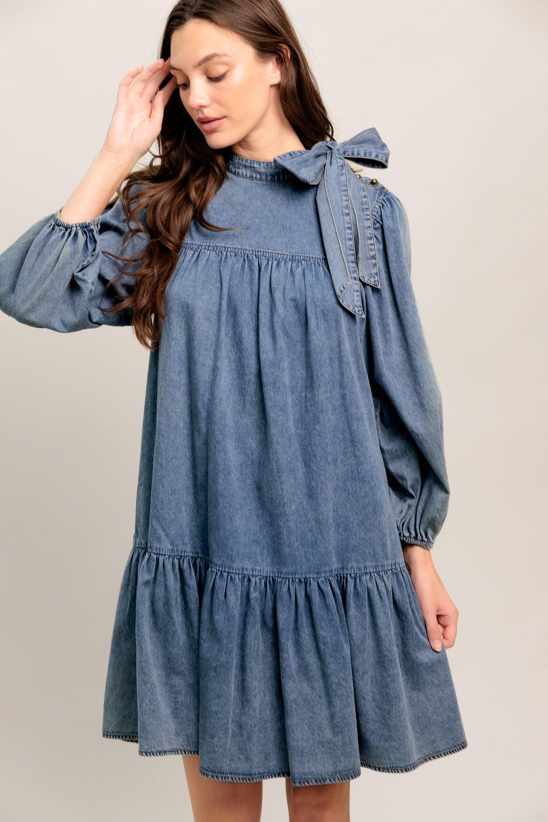 Common Ground Light Weight Denim Mini Dress from KADOU Boutique