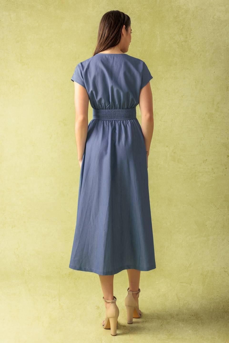 Bright Mornings Woven Midi Dress from KADOU Boutique