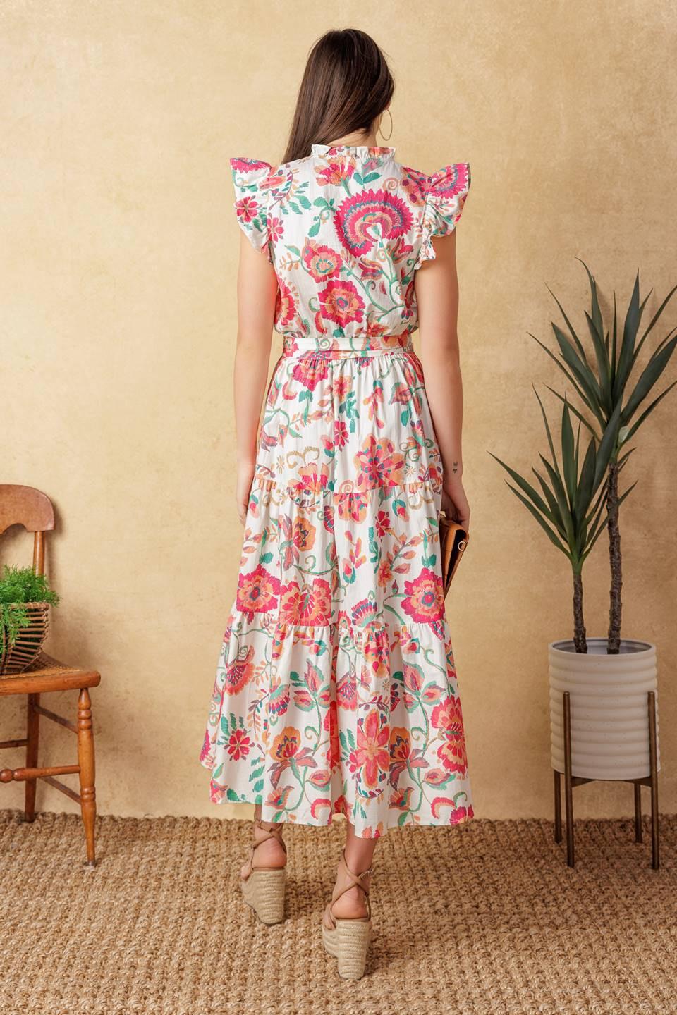 Bright Moments Woven Midi Dress from KADOU Boutique