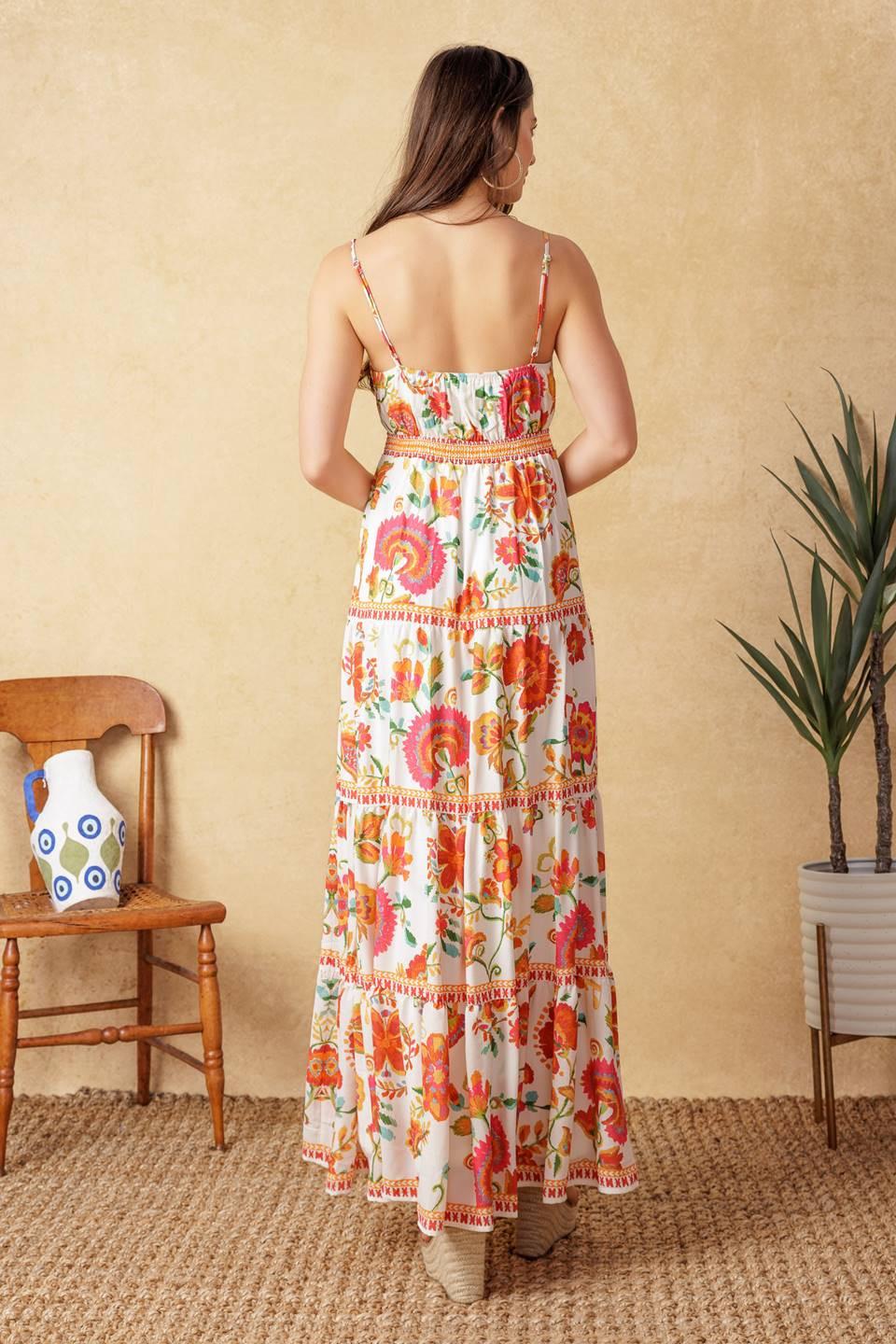 Easy On Me Ivory Red Midi Dress from KADOU Boutique