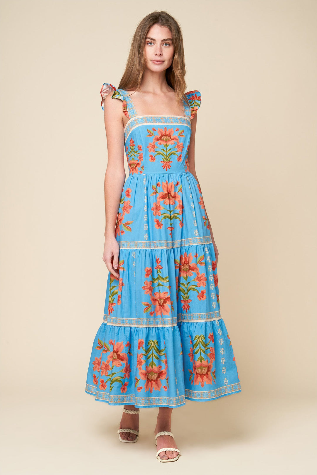 Loveliest Muse Ivory Woven Midi Dress from KADOU Boutique