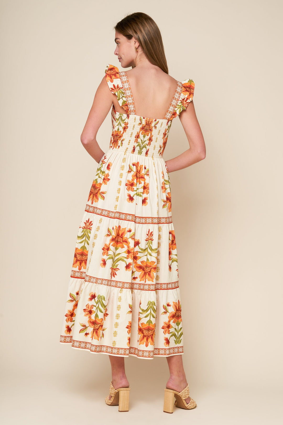 Loveliest Muse Ivory Woven Midi Dress from KADOU Boutique
