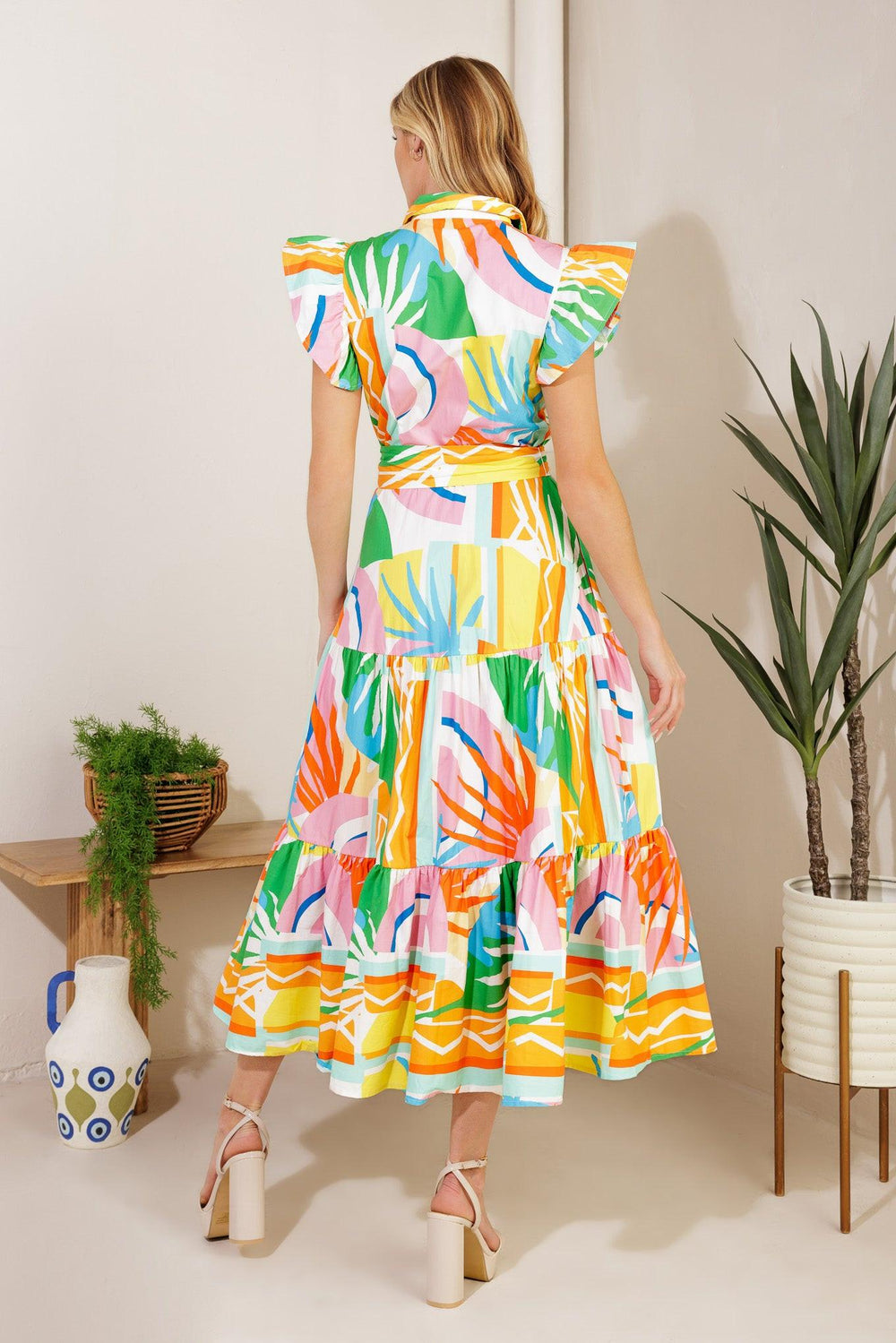 Too Much to Bear Woven Midi Dress from KADOU Boutique